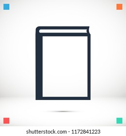 book icon, stock vector illustration flat design style