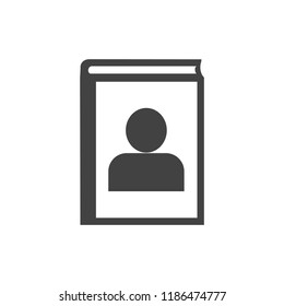 book icon, stock vector illustration flat design style