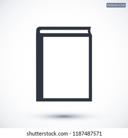 book icon, stock vector illustration flat design style