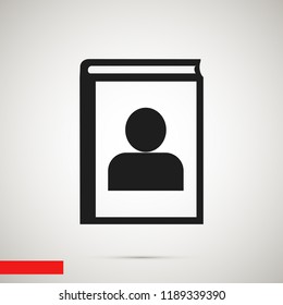 book icon, stock vector illustration flat design style