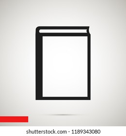 book icon, stock vector illustration flat design style