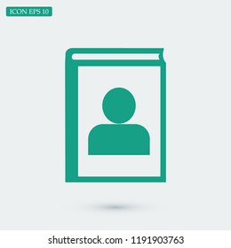 book icon, stock vector illustration flat design style