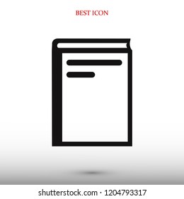 book icon, stock vector illustration flat design style