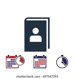 book icon, stock vector illustration flat design style