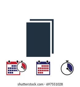 book icon, stock vector illustration flat design style