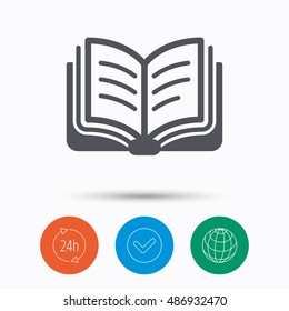 Book icon. Study literature sign.
