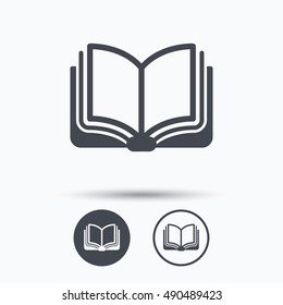 Book icon. Study literature sign.
