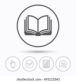 Book icon. Study literature sign.