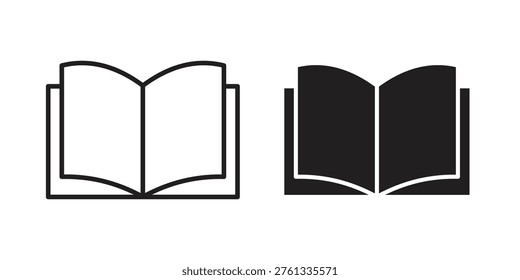 Book icon suitable. Simple outline and solid style icon EPS10