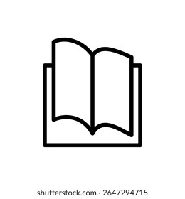 Book icon symbol for apps and websites. open book sign and symbol. ebook icon