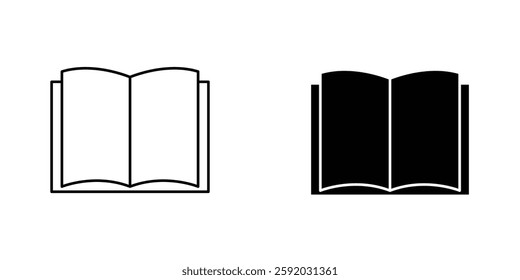 Book icon symbol collection on white background.