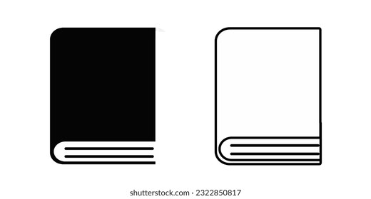 Book icon. Symbol, logo illustration. Black illustration isolated on white background for graphic and web design.