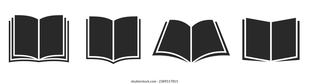 Icono de libro. Juego de símbolos del libro. Vector