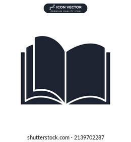 plantilla de símbolo de icono de libro para el logotipo de colección de diseño gráfico y web ilustración vectorial