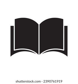 Book icon symbol vector filed black simple illustration on white background..eps