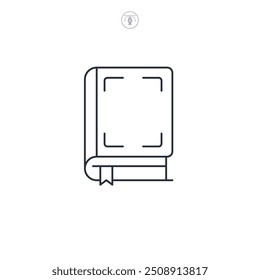 Ilustración vectorial del símbolo del icono del libro aislada en el fondo blanco