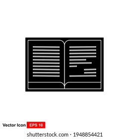 Book icon symbol vector on white background.
