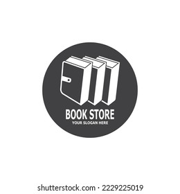 Icono de libro y plantilla de vector de símbolo