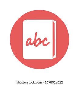 Book icon, Textbook, reading book / red color