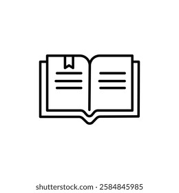 Book icon Thin line art isolated