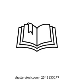 Buchsymbol Flache Linie, flache Illustration
