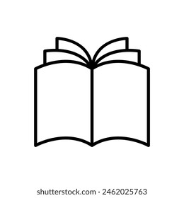 Book icon in thin line style. Vector illustration graphic design