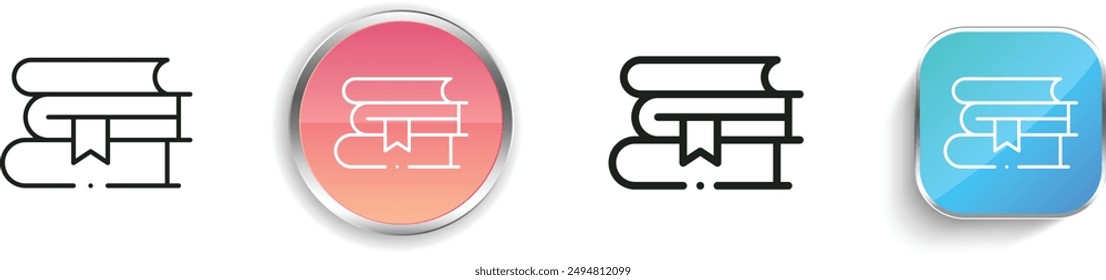 book icon. Thin Linear, Regular and Button Style Design Isolated On White Background