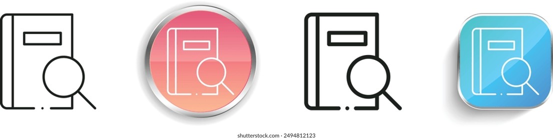 book icon. Thin Linear, Regular and Button Style Design Isolated On White Background