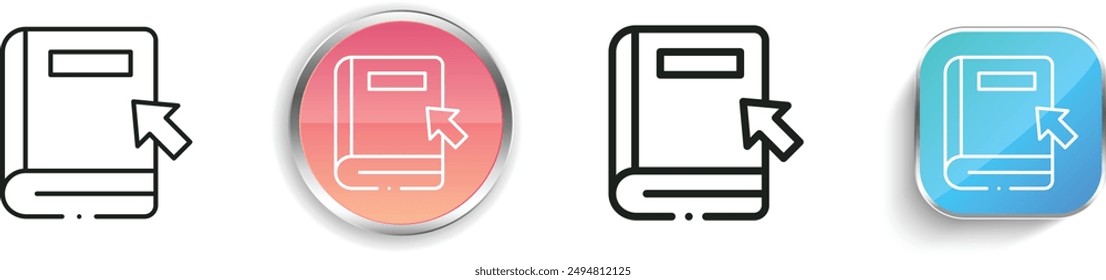 book icon. Thin Linear, Regular and Button Style Design Isolated On White Background