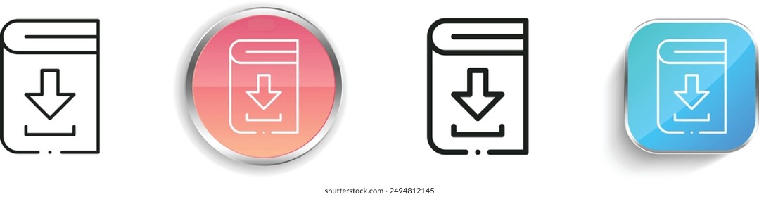 book icon. Thin Linear, Regular and Button Style Design Isolated On White Background