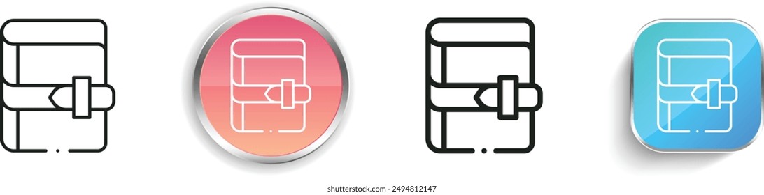 book icon. Thin Linear, Regular and Button Style Design Isolated On White Background
