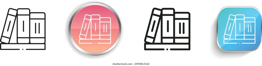 book icon. Thin Linear, Regular and Button Style Design Isolated On White Background