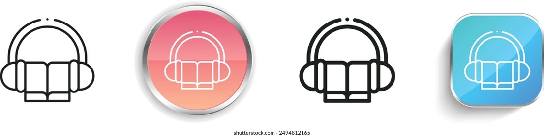 book icon. Thin Linear, Regular and Button Style Design Isolated On White Background