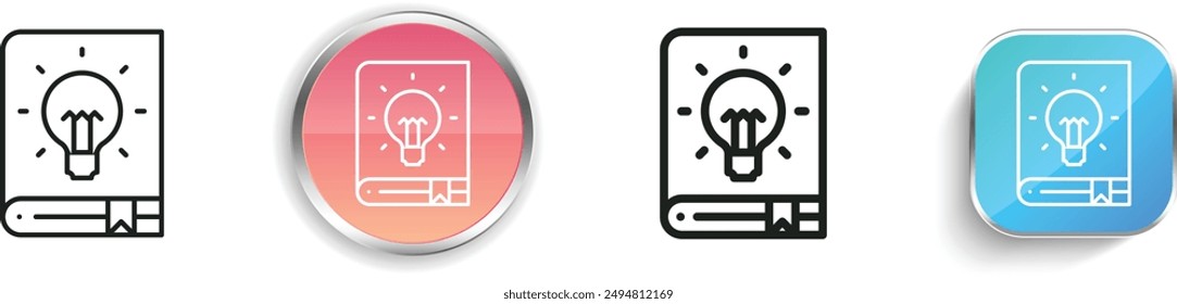 book icon. Thin Linear, Regular and Button Style Design Isolated On White Background