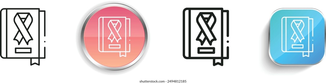 book icon. Thin Linear, Regular and Button Style Design Isolated On White Background