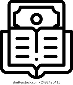 icono de libro. Diseño De Estilo Lineal Delgado Aislado Sobre Fondo Blanco