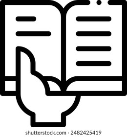 icono de libro. Diseño De Estilo Lineal Delgado Aislado Sobre Fondo Blanco