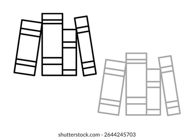 Book icon in thin outline style. Education school dictionary encyclopedia text Library icon vector. education icon vector gray, black with white background