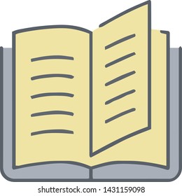 Book icon in trendy flat style isolated on white background. Book symbol. Vector illustration