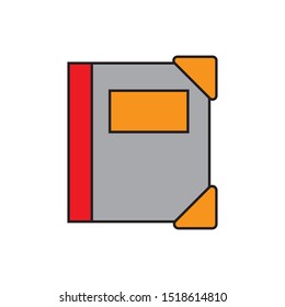 Book icon in trendy flat style. Web site page and mobile app design element. Flat design in stylish colors