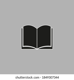 Icono del libro en un estilo plano de moda aislado en fondo gris. Símbolo educativo para el diseño de su sitio web, logotipo, aplicación, interfaz de usuario. Ilustración del vector, EPS10.