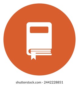 Icono del libro en estilo plano de moda aislado sobre fondo naranja. Símbolo de educación para el diseño de su sitio web, logotipo, aplicación, interfaz de usuario. Ilustración vectorial, EPS10.