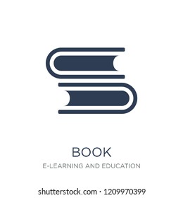 Book icon. Trendy flat vector Book icon on white background from E-learning and education collection, vector illustration can be use for web and mobile, eps10