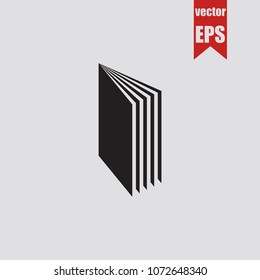 Book icon in trendy isolated on grey background.Vector illustration.