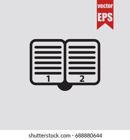 Book icon in trendy isolated on grey background.Vector illustration.