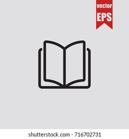 Book icon in trendy isolated on grey background.Vector illustration.