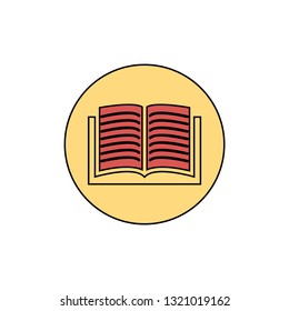 Book icon in trendy linear fill style. Vector