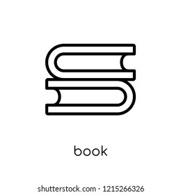 Book icon. Trendy modern flat linear vector Book icon on white background from thin line E-learning and education collection, editable outline stroke vector illustration