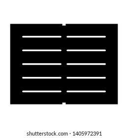 book icon vector in black color