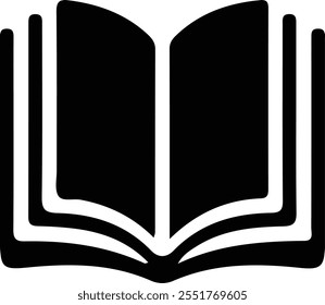 Book icon vector. Black illustration isolated on white background for graphic and web design.